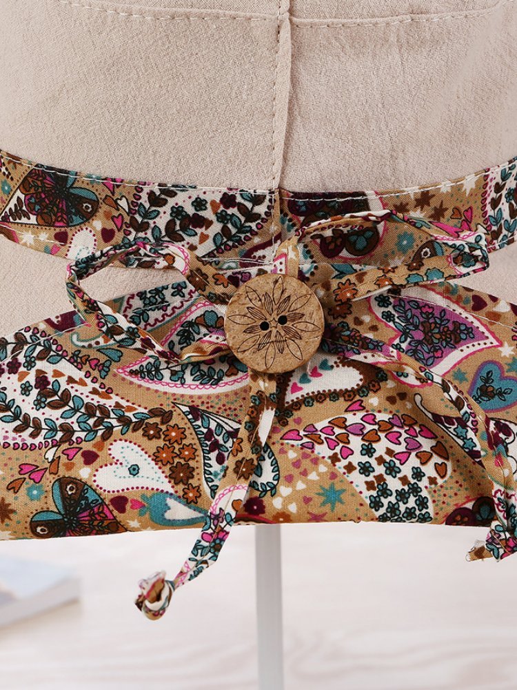 玖策民族风大檐太阳帽A25-3-m8591·酒红色