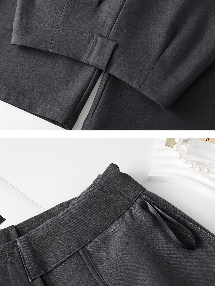 【品牌工厂出品】和顺圣春秋TR西装阔腿裤26087·黑色