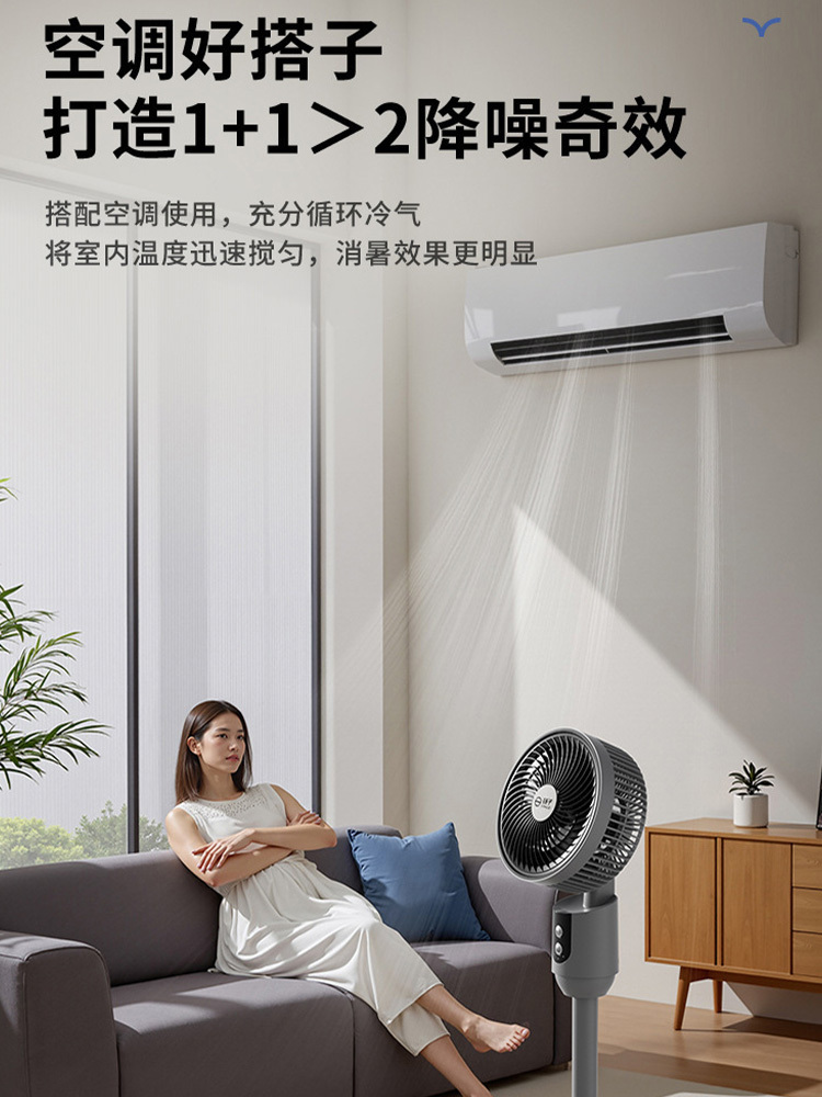 扬子台地两用空气循环扇落地电风扇按键开关