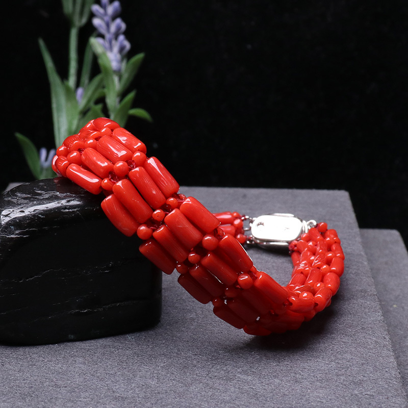 映时红珊瑚手工编富贵高雅 手串