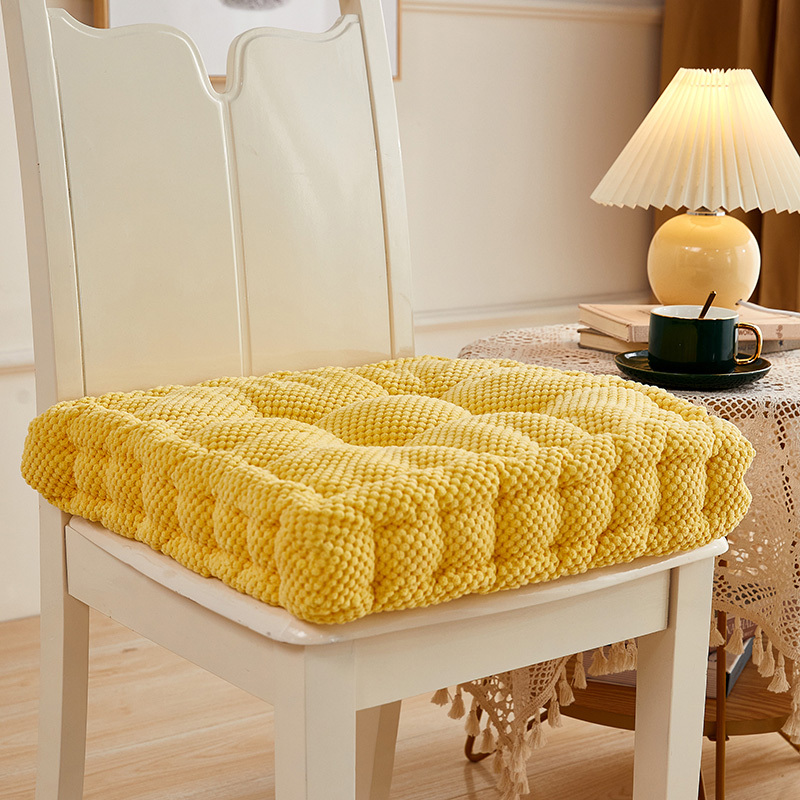 KATES HOME菠萝绒保暖坐垫1只装·黄色