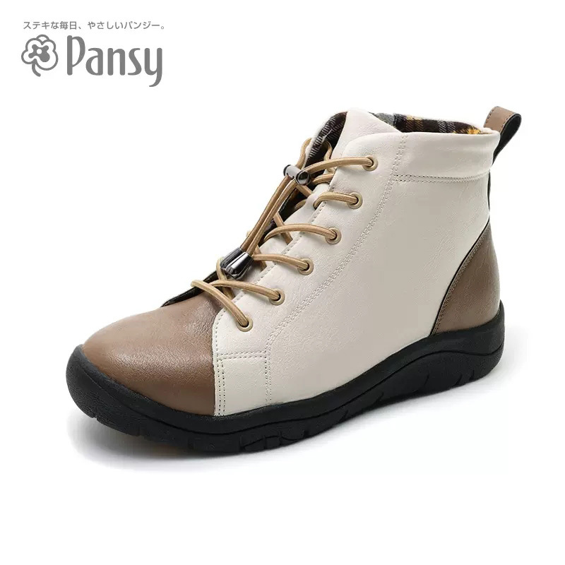 Pansy平底轻便舒适短靴马丁靴HD4072·白色