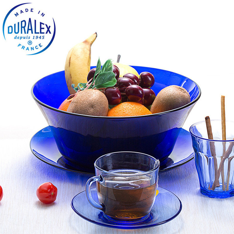 多莱斯（DURALEX）法国进口餐具大号沙拉碗汤碗2只装 宝蓝色