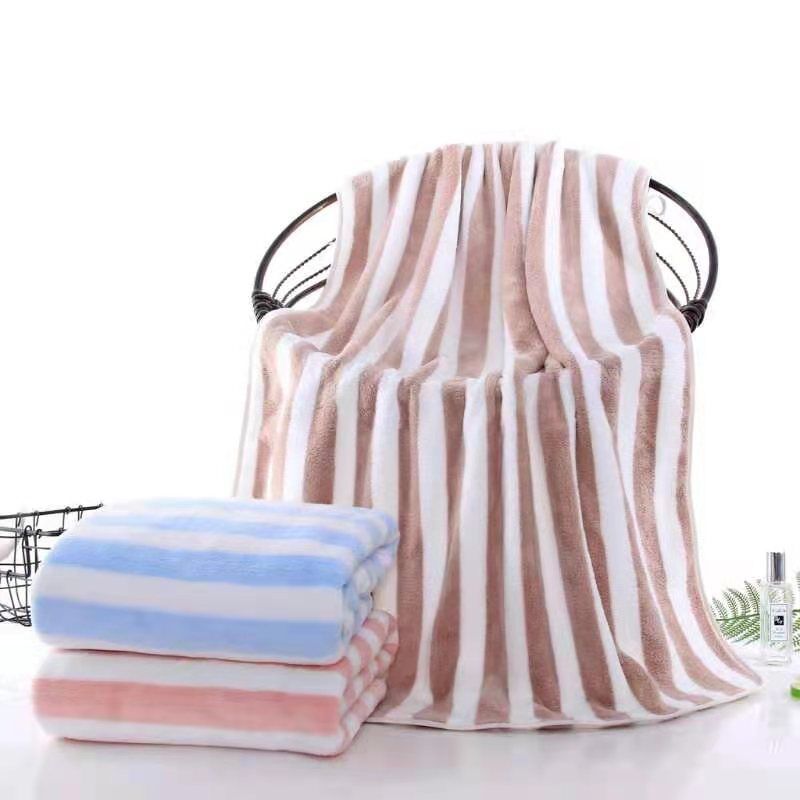 温迪超细纤维竖条1条浴巾2条毛巾组合8931*1+8921*2·粉色