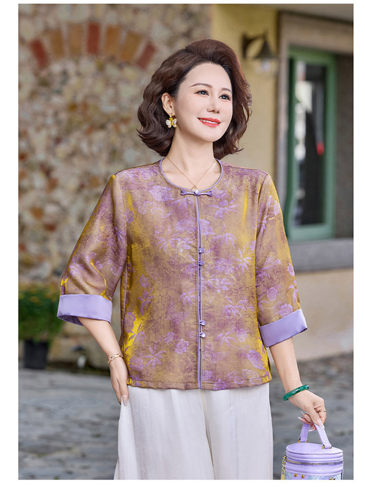 新款国风盘扣提花高级感气质显瘦外套·绿色