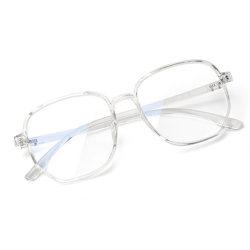 骊佳LJGOOD韩版大框防蓝光护目镜网红同款眼镜1535·透明白