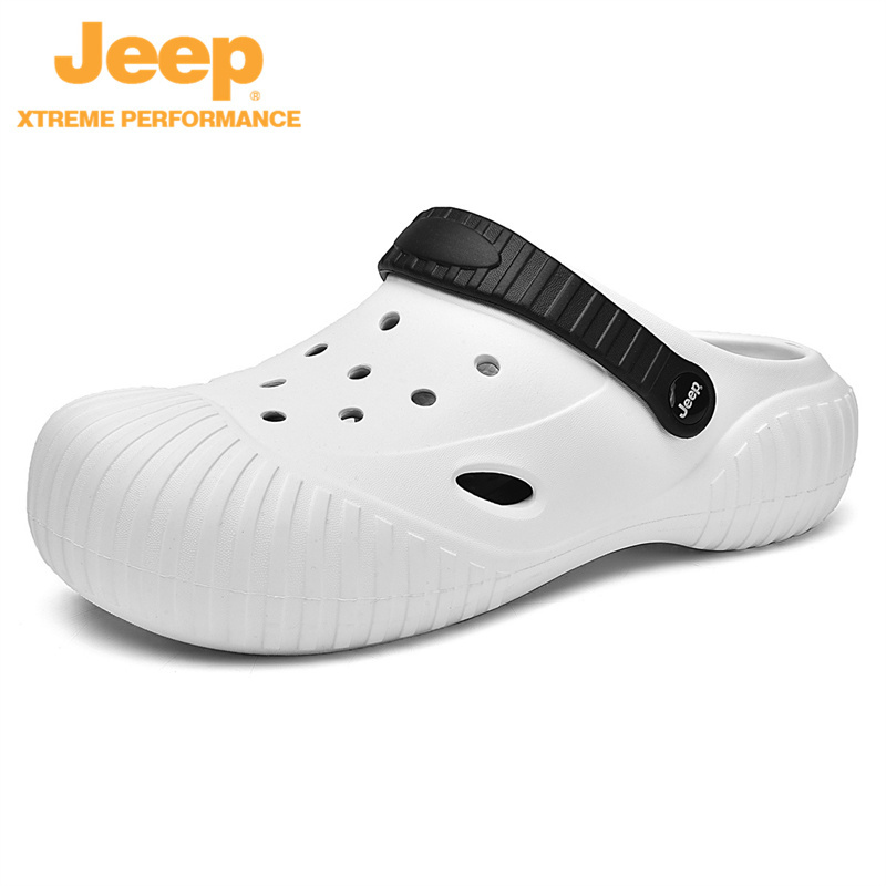 jeep洞洞鞋男女透气拖鞋两穿情侣款P230NTX232·白色