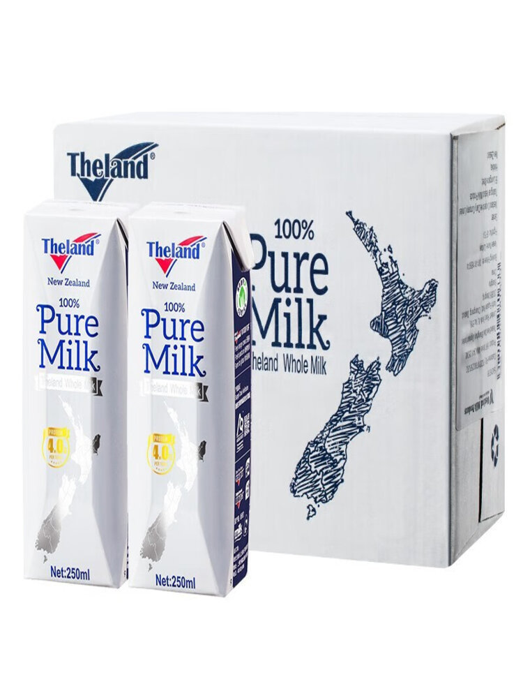纽仕兰 (TQ)4.0g新西兰进口全脂纯牛奶250ml*24盒/箱