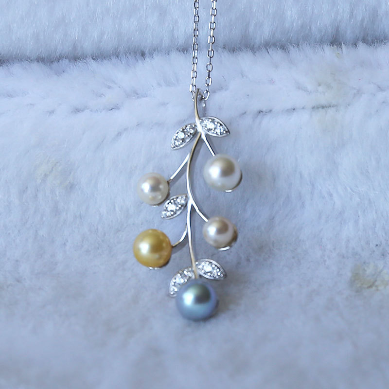 京珠部落s925银akoya珍珠项链(多色)