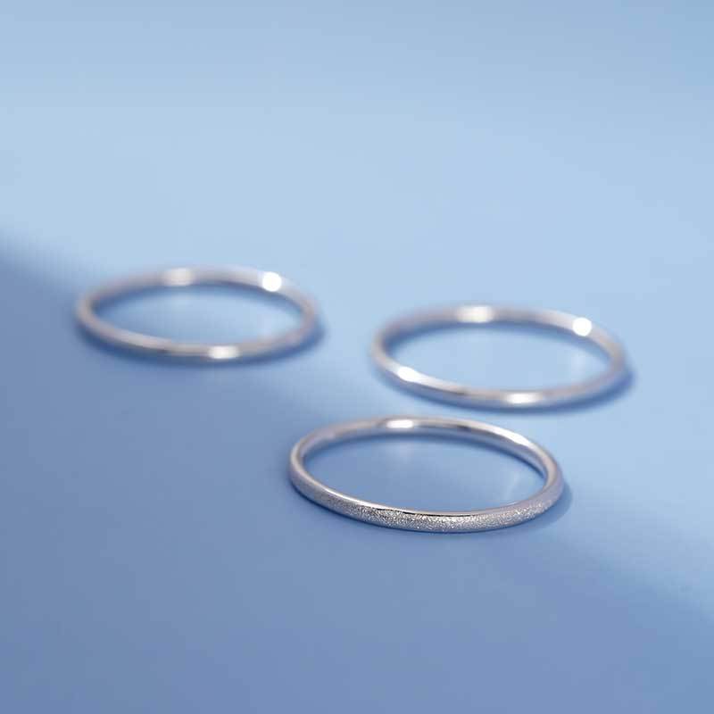 珍宝银楼铂金尾戒三生三世戒指空心细圈光面素戒清新白金戒指