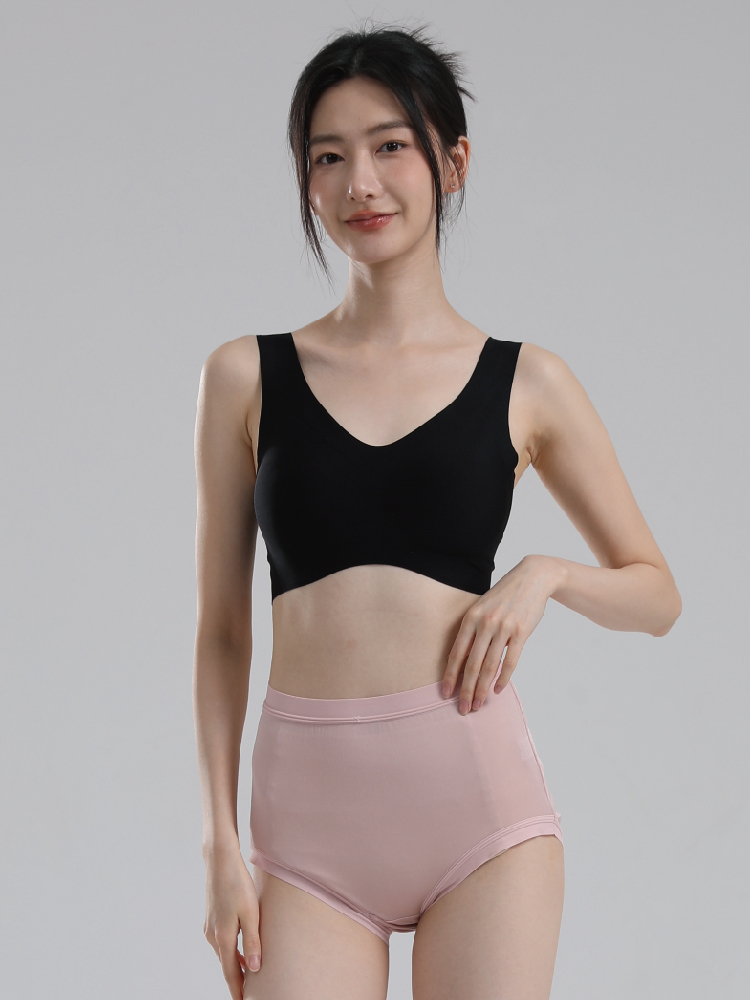 母亲节专享。阙兰绢100桑蚕丝柔感无痕超高腰内裤组·女
