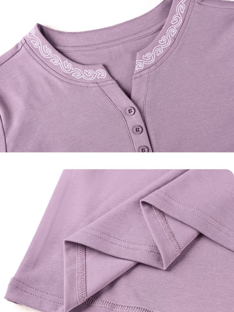 【92精梳棉】轩凌子祥云绣花短袖T恤S82620003·活力橙