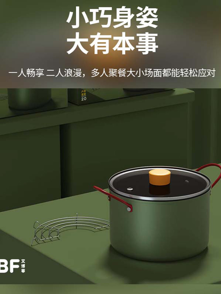 艾博菲 小苔仙.炸炖两用锅20CM  IBF-2308TG