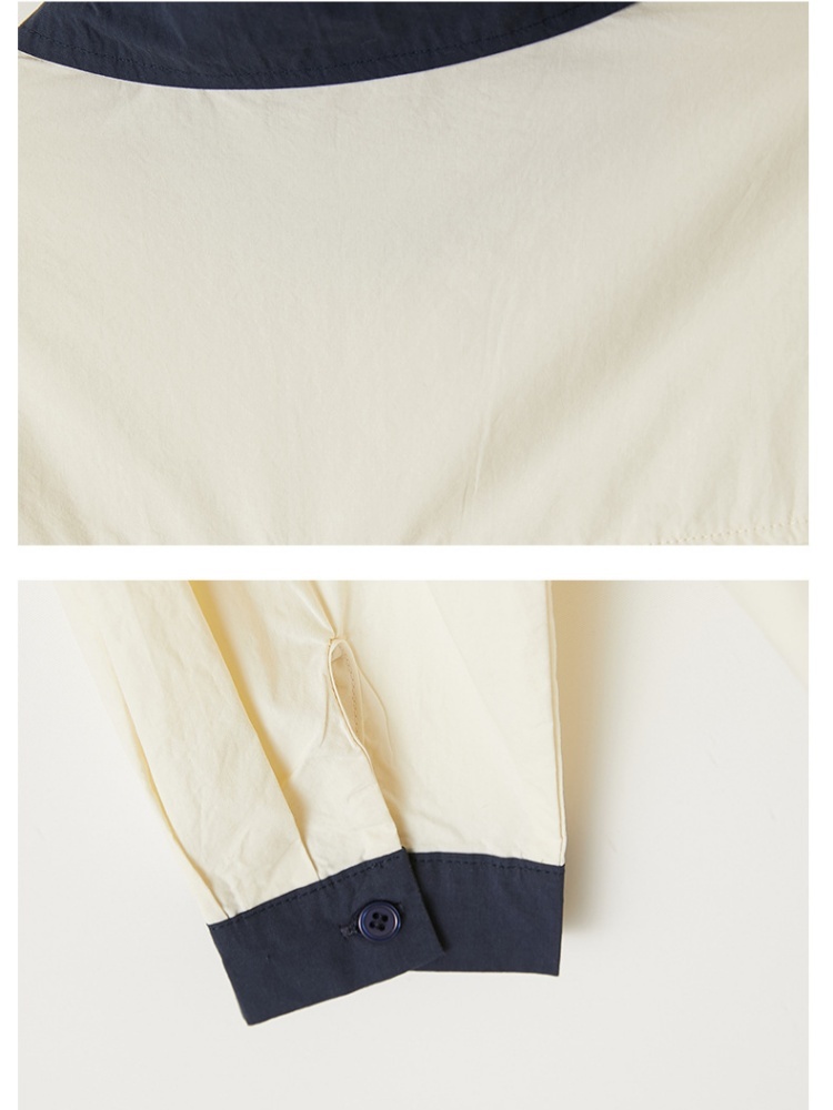 100棉可风各撞色拼接翻领衬衫512018·天蓝