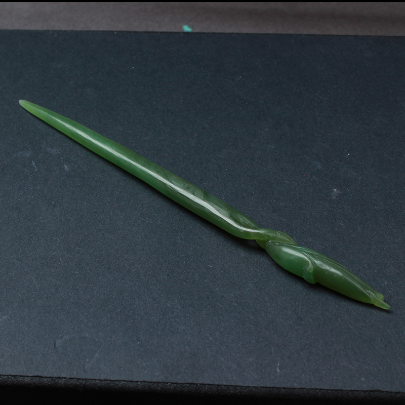 映时碧玉发簪把玩件