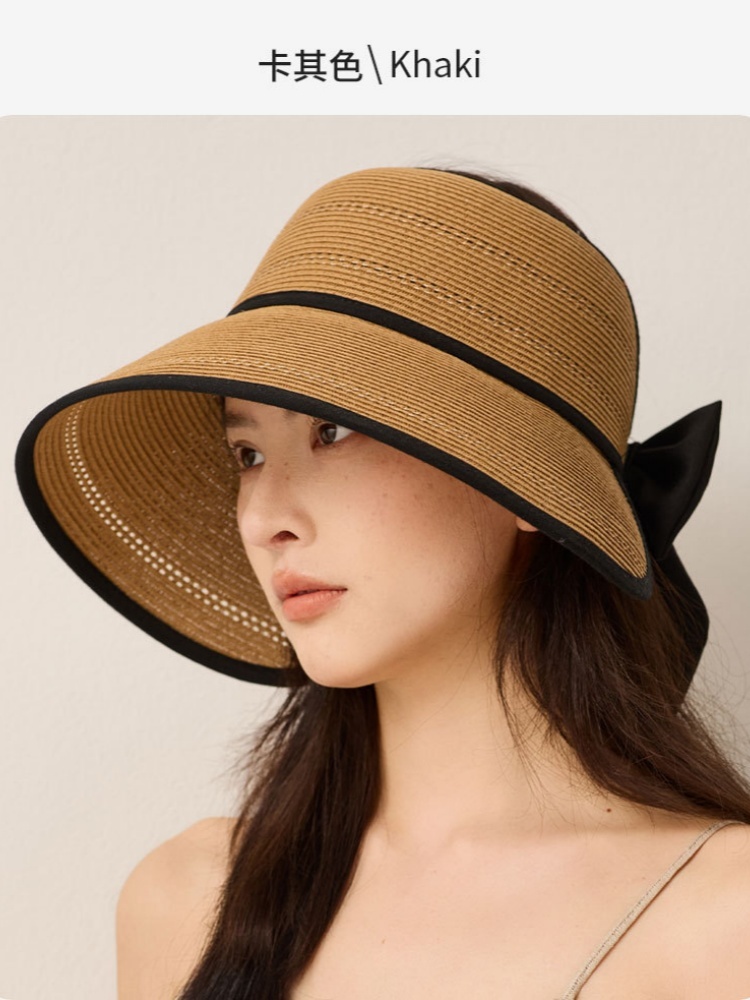 玖策空顶草编太阳帽A4-1-3-M6151·卡其色