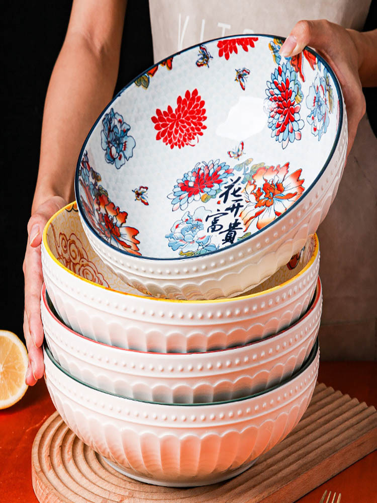 中式创意陶瓷餐具年年有鱼10寸大号水煮鱼汤盆深碗·吉祥如意