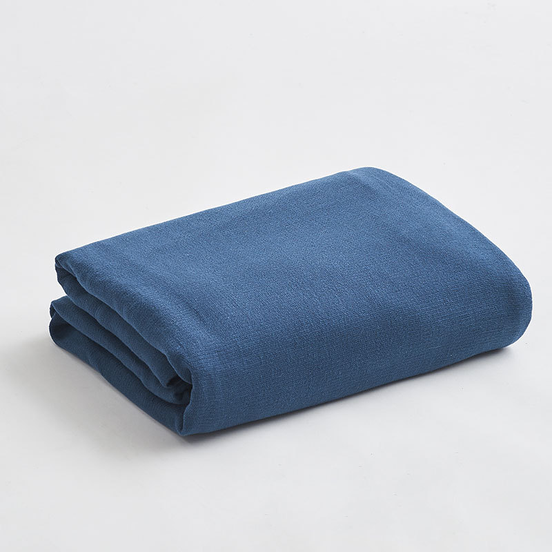 三利纯棉纱布被夏季午睡沙发毯50521·蓝色