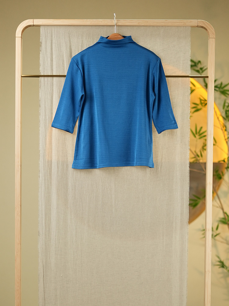 锦｜桑蚕丝羊绒中袖打底衫2006·宝蓝