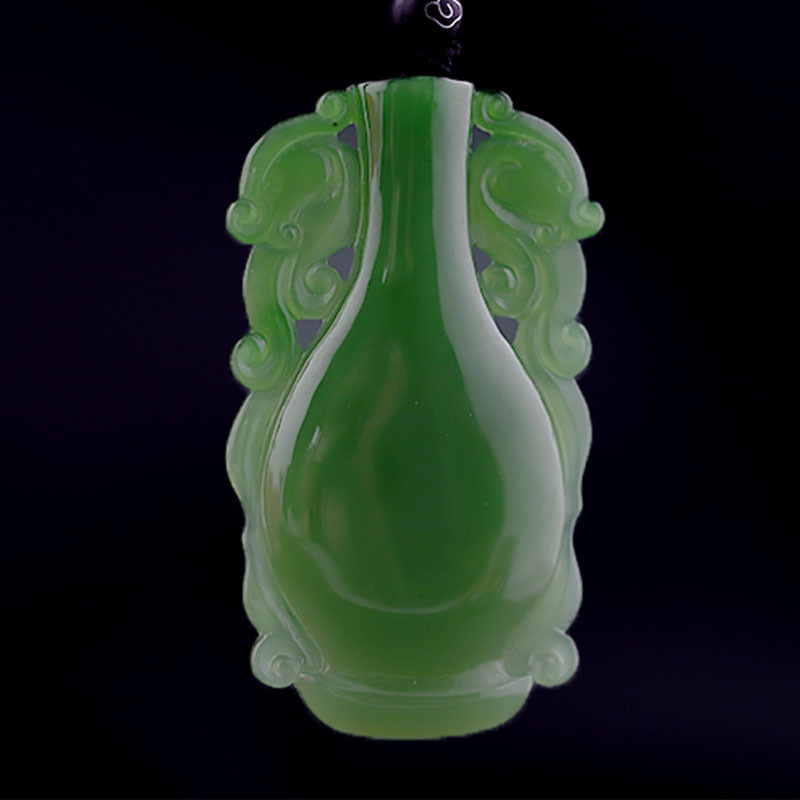 凤腾 碧玉平安宝瓶吊坠·菠菜绿