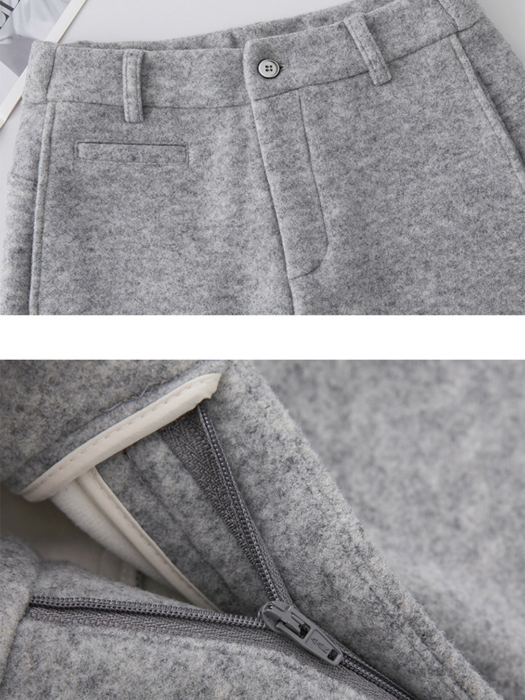 【大牌代工厂出品】和顺圣加厚绒羊毛呢阔腿裤3086·雪花灰