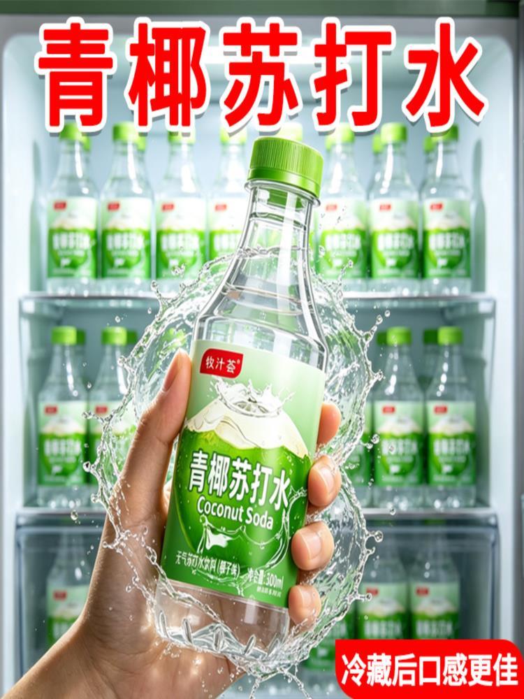 青椰苏打水 300ml*24瓶 清爽解腻整箱 居家常备 解渴