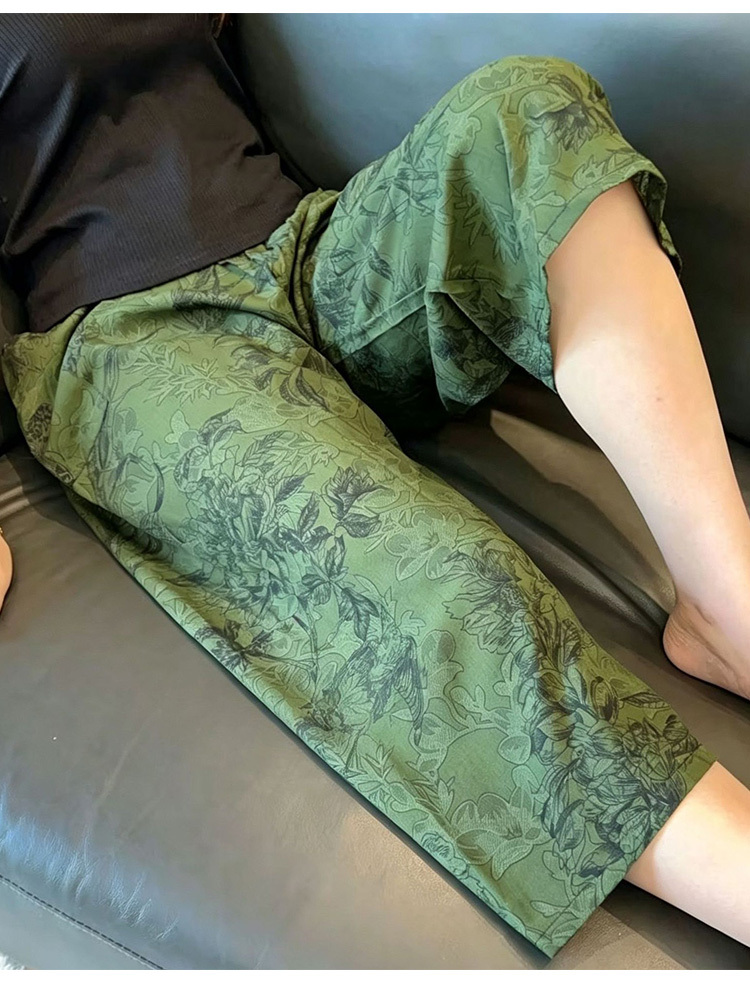 【清仓特价】棉绸透气防蚊空调房可外穿宽松七分家居裤·棉绸7分-怦然心动（有口袋）