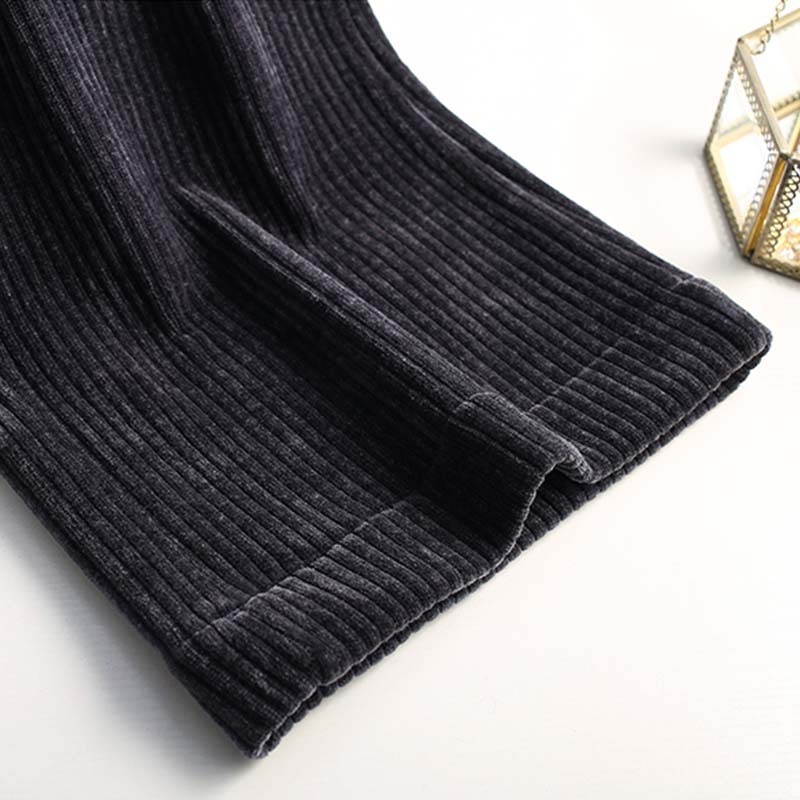 艾菲爱得 秋冬新款雪尼尔灯芯绒加厚时髦直筒裤(3色可选)193340·灰色