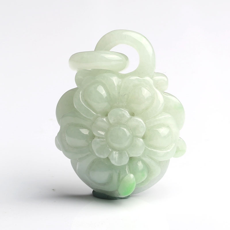 老冯记a货翡翠菊花雕件吊坠b