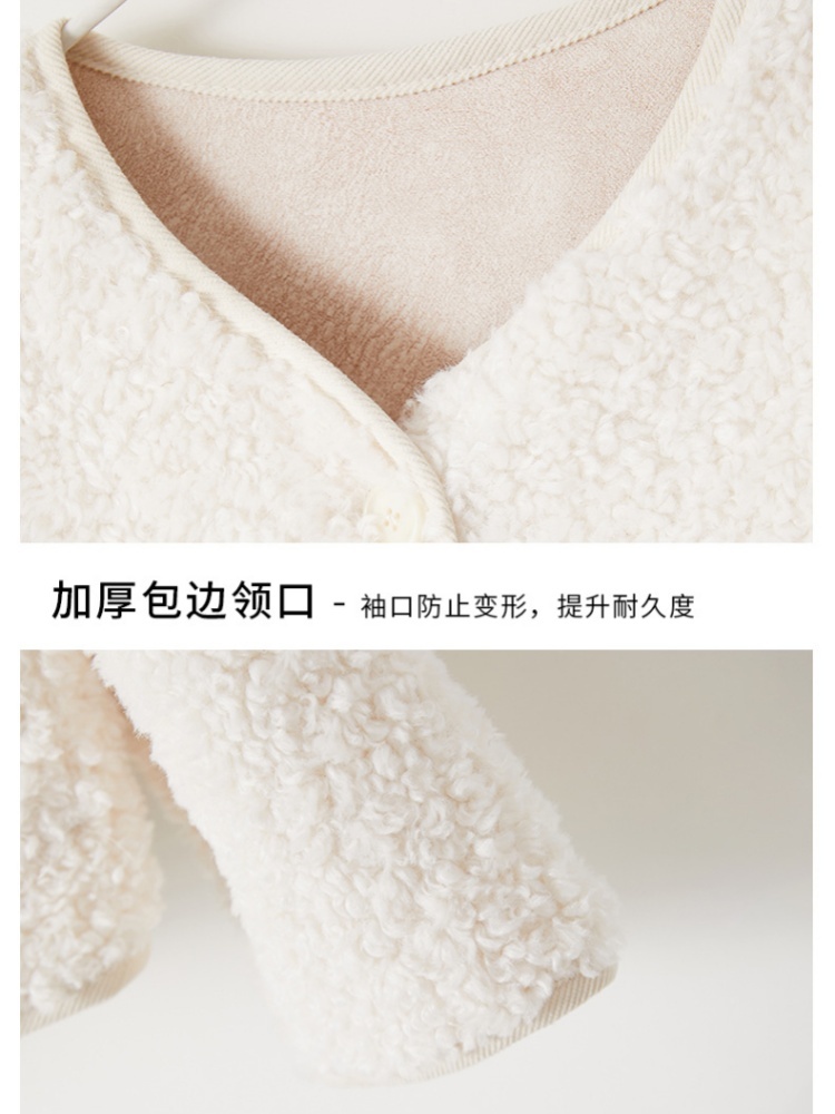 可风各时尚羊羔毛圆领外套510012·灰绿色