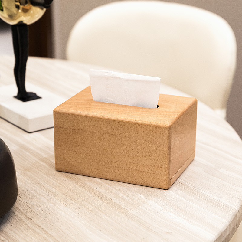 百年许氏 实木北欧创意抽纸盒·榉木