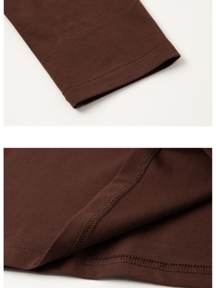 【95棉】凯诗帕字母刺绣T恤6420·咖啡色