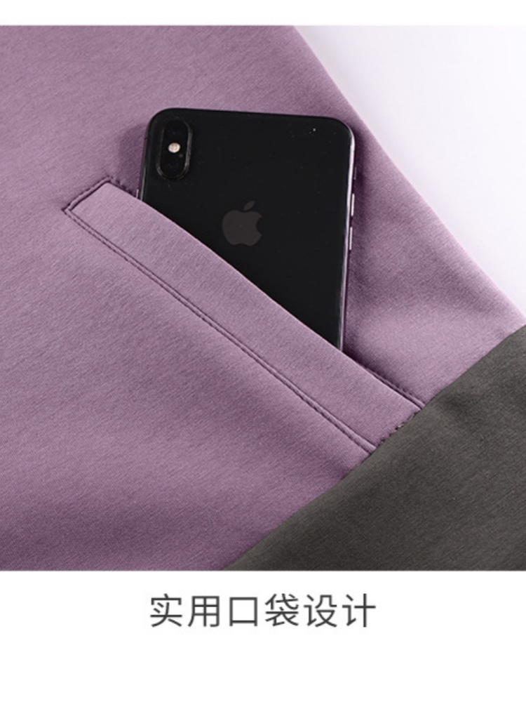 轩凌子撞色时尚款品质连帽外套S82530045·藕粉色