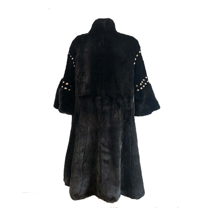 ECKE 女士水貂大衣·黑色