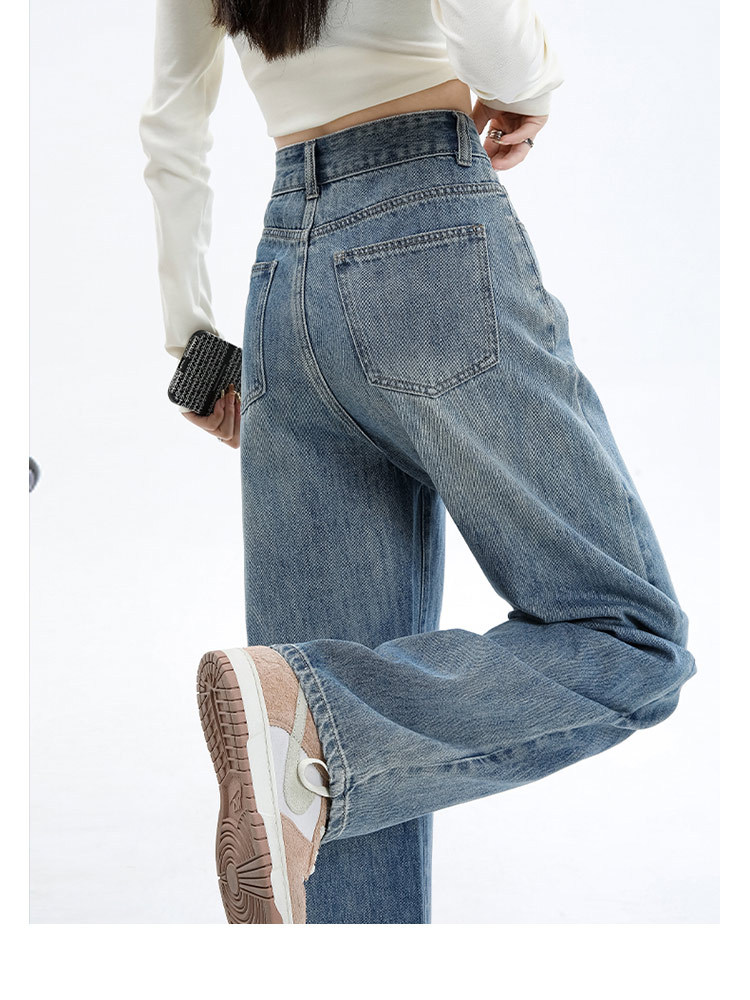 罗蒙女士牛仔裤加绒保暖阔腿裤休闲99XCDYG8965R·复古蓝