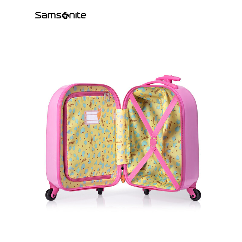 新秀丽儿童拉杆箱 学生行李箱时尚卡通动物 U22 粉红色兔子 16英寸·粉红色