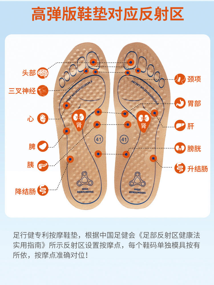 足行健穴位按摩健康鞋·酒红色