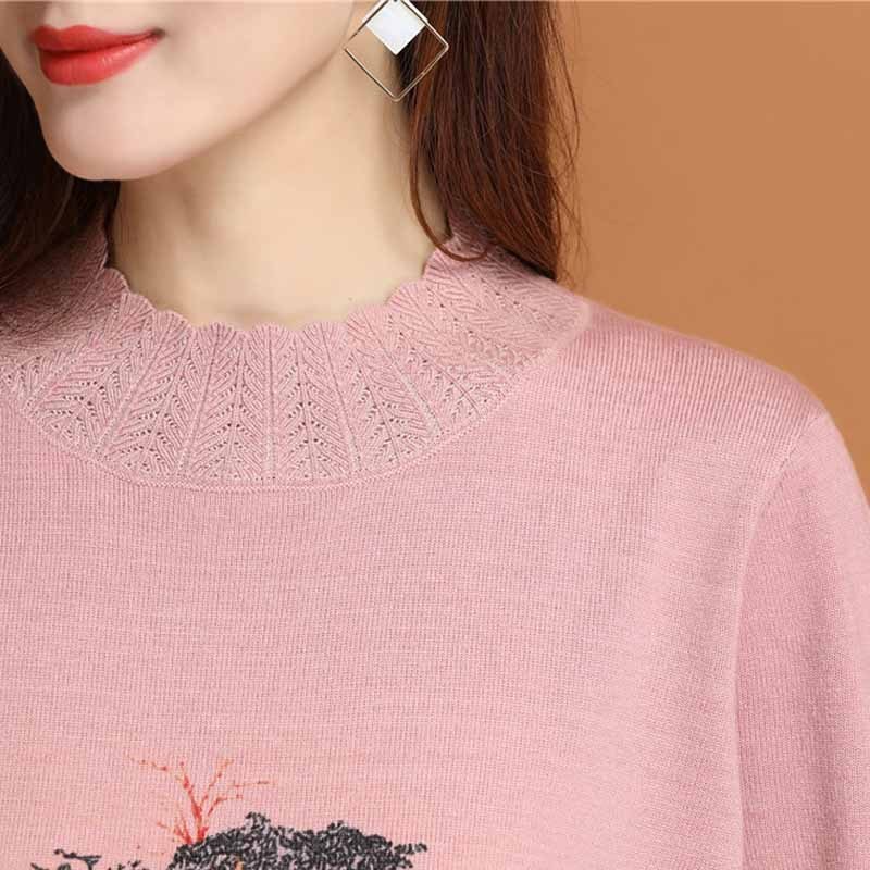 艾菲爱得 2019新款活性印花羊毛套装 · 粉色