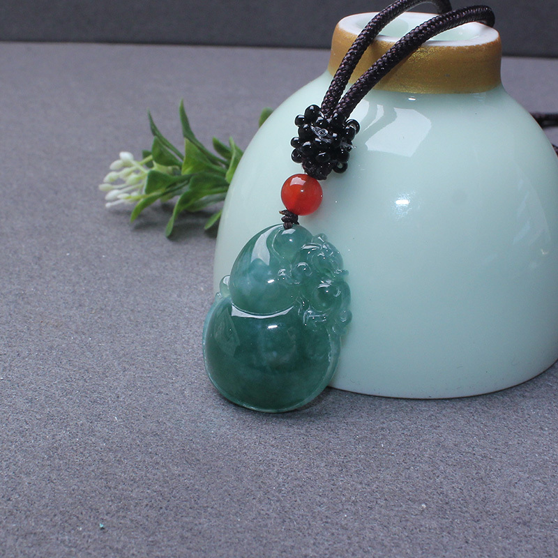 卓凡a货冰种翡翠福禄寿吊坠