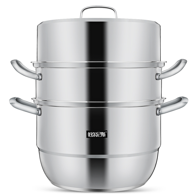 伯尔尼斯施莱尔304蒸锅 不锈钢28CM蒸锅 高端厨具  汤蒸锅 多种炉灶通用