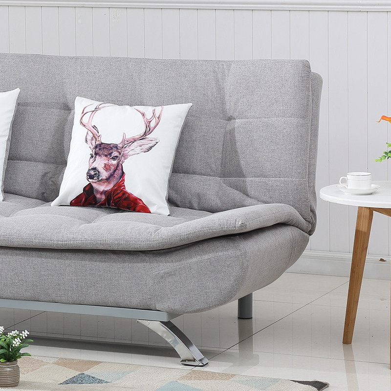 雅客集尤兰达休闲沙发可折叠布艺沙发床颜色可选·灰色FB-18081GA
