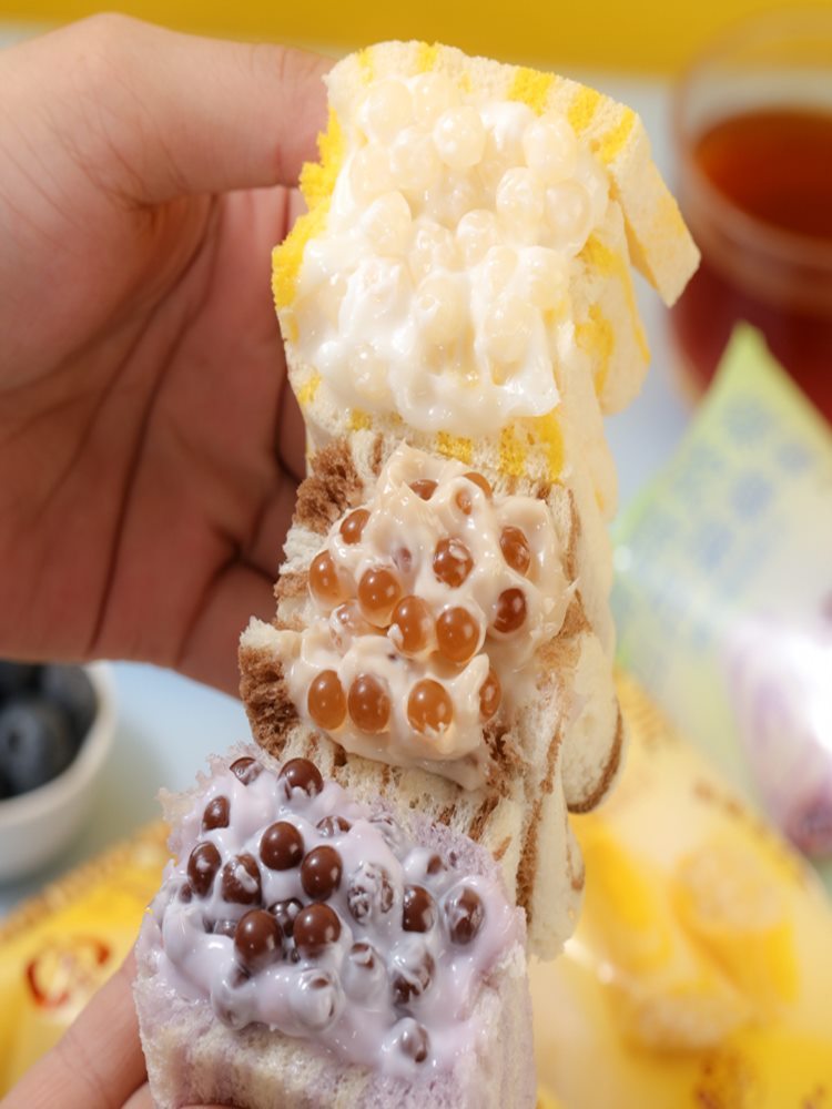 混合爆爆珠吐司 18包（黑糖+海盐+蓝莓）早餐零食品独立包装