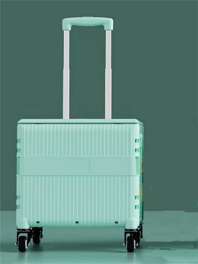 【优柔优】马卡龙时尚多用折叠购物车45L·绿色