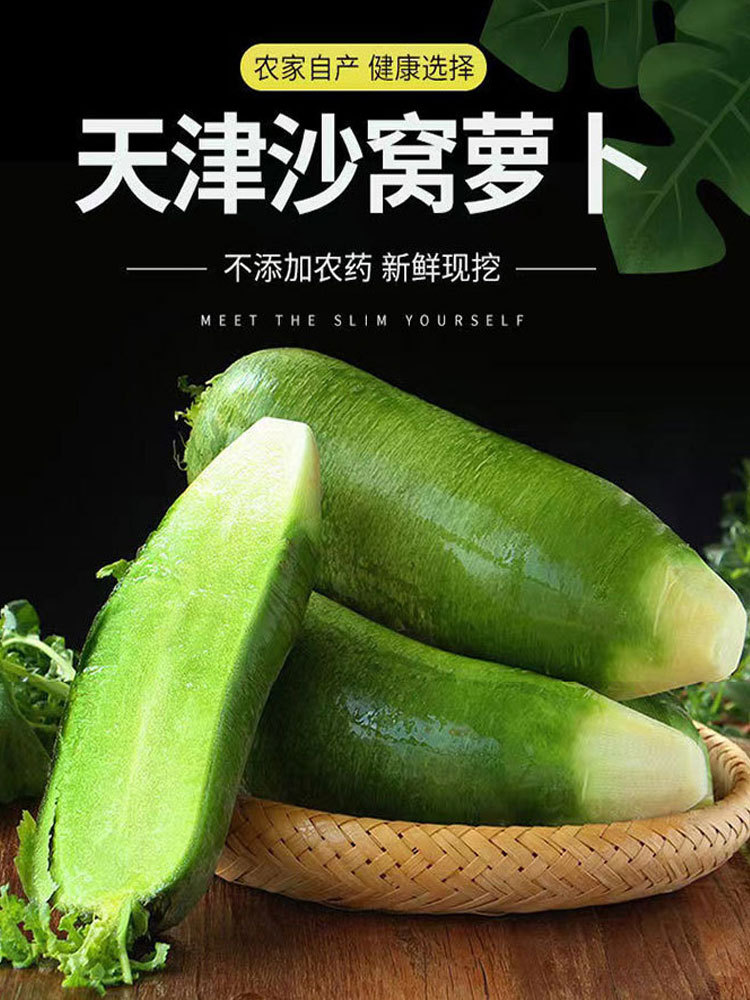 天津-西青区-辛口镇·沙窝冰淇淋萝卜+绿萝卜（各4.5斤）9斤装