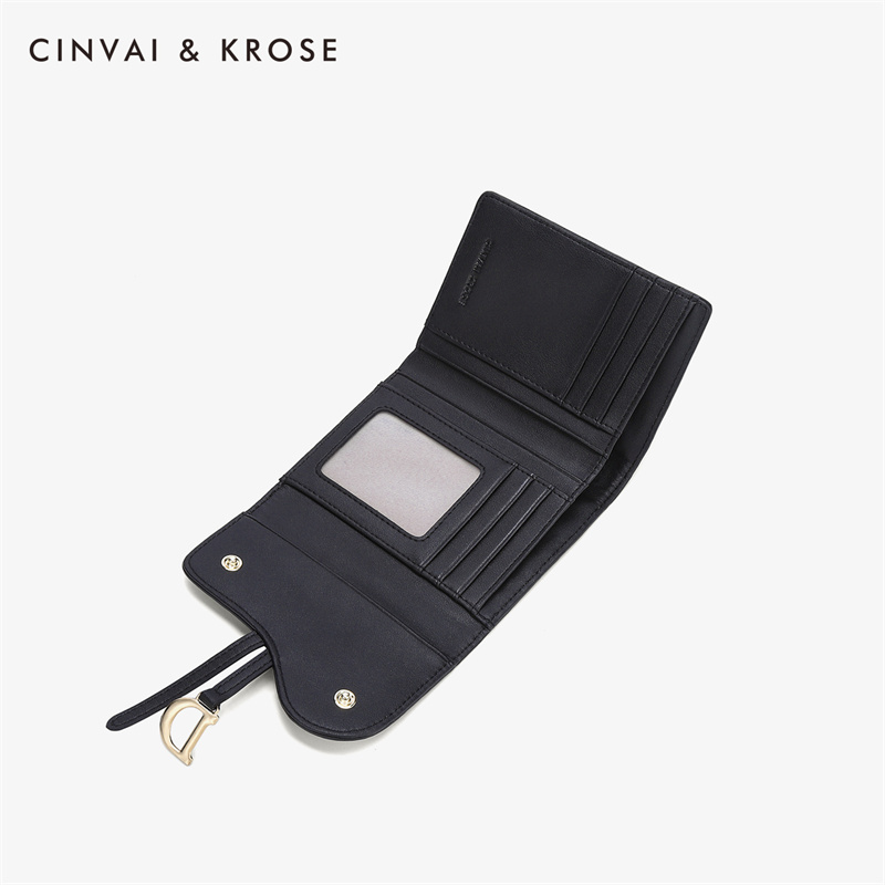 CinvaiKrose牛皮钱包女短款零钱包皮夹女包K6071·粉色