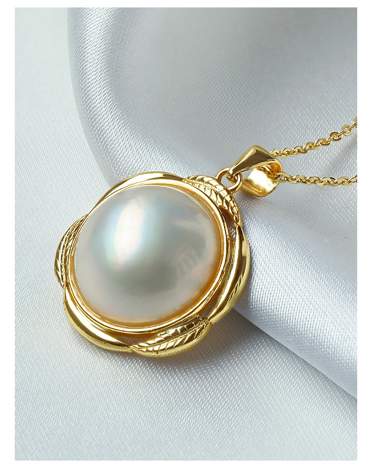 仙蒂瑞拉优雅大气1516mm拼合海水马贝珍珠吊坠lshy9721白色系