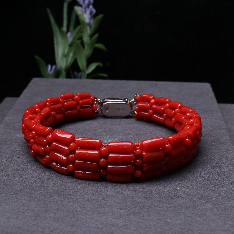 映时红珊瑚手工编富贵高雅 手串