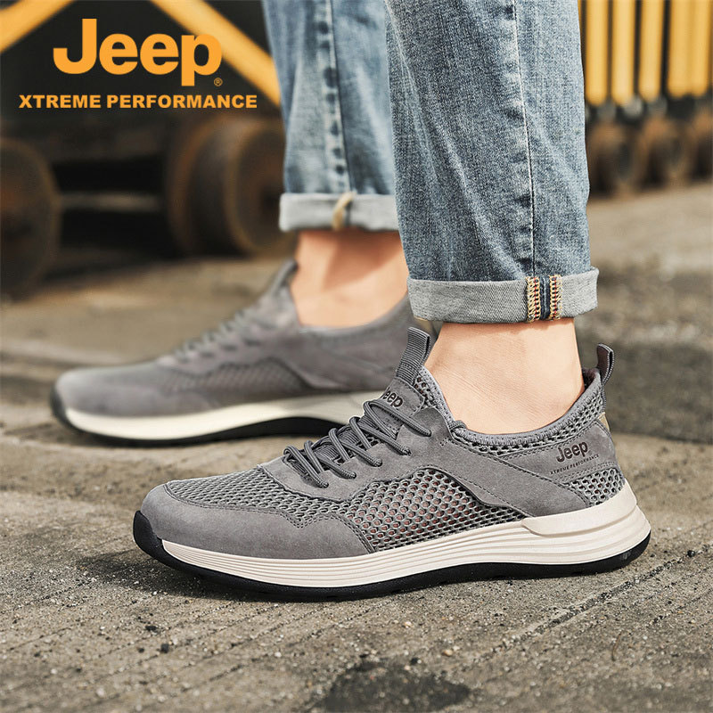 jeep夏季男鞋透气薄款镂空防臭P221291206·灰色