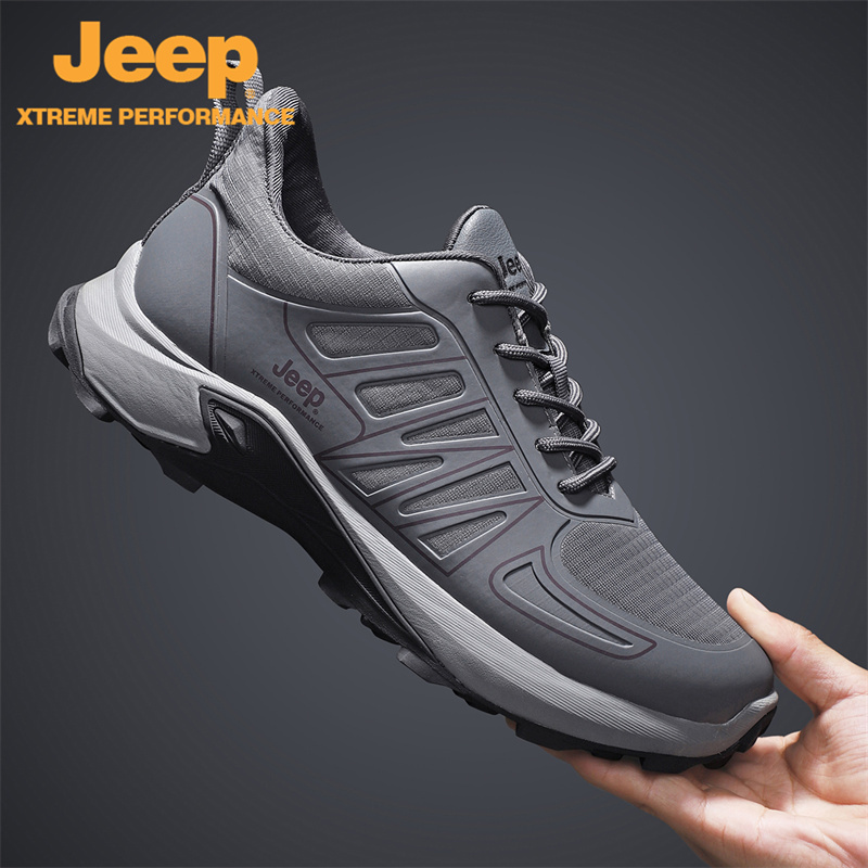 jeep新款男鞋厚底减震跑步P231291203·灰色