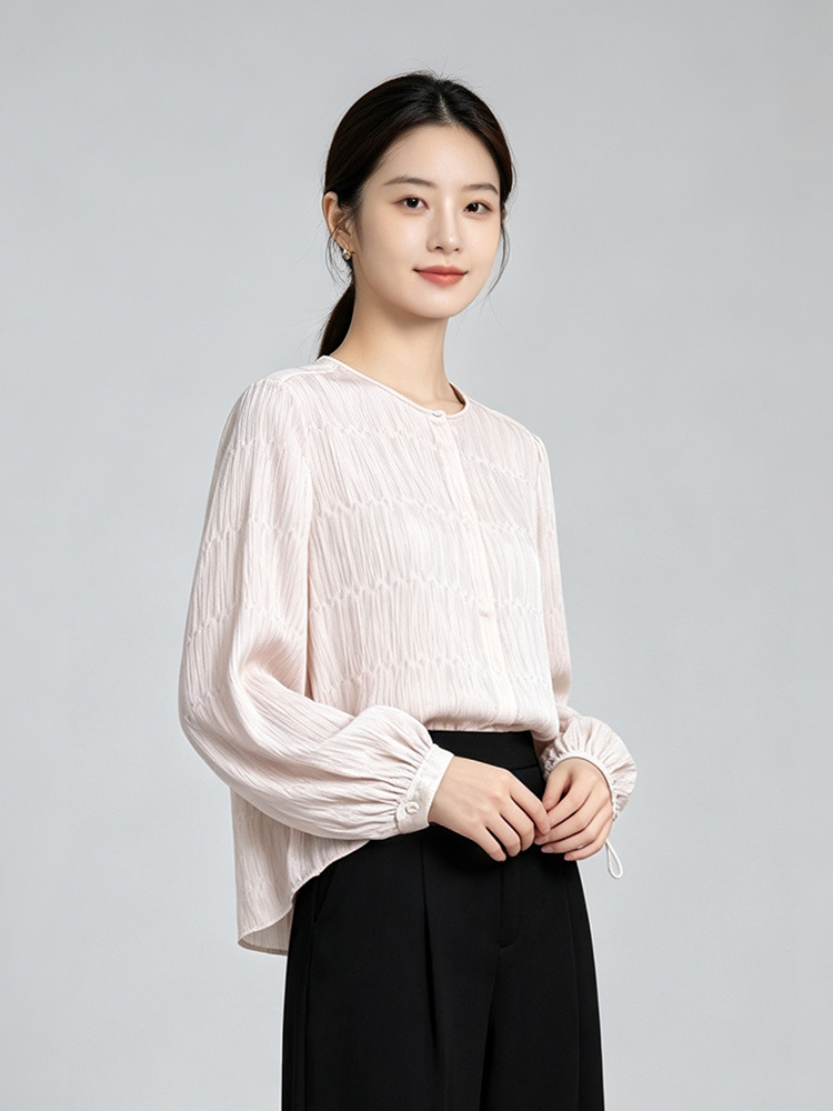 锦纯桑蚕丝衬衣25171·粉色